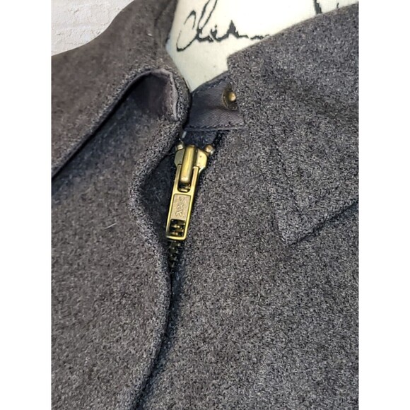 J Crew Jacket Womens LG Brown Wool Blend Bomber Zip Up Lined Coat Warm Classic - Picture 3 of 9